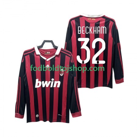 AC Milan BECKHAM 32 2009 2010 Retro Hjemme trøje L/S